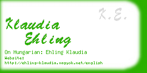 klaudia ehling business card
